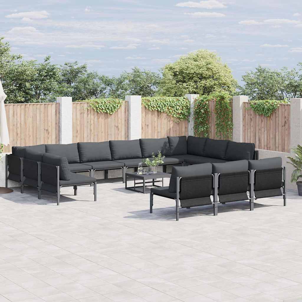 Conjunto de sofás de jardín 9 pcs Beige ratán sintético