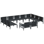 Conjunto de sofás de jardín con cojín 11 pcs Negro Acero