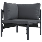 Conjunto de sofás de jardín con cojín 12 pcs Negro Acero