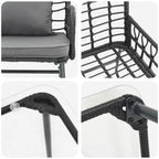 Conjunto de Muebles de Jardín con cojín 4 pcs Negro y Antracita