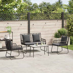 Conjunto de Muebles de Jardín con cojín 4 pcs Negro y Antracita