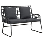 Conjunto de Muebles de Jardín con cojín 4 pcs Negro y Antracita