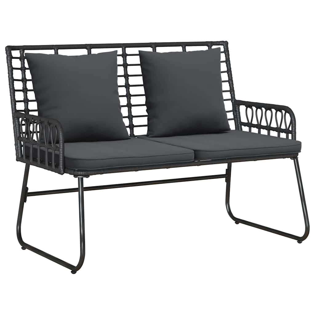 Conjunto de Muebles de Jardín con cojín 4 pcs Negro y Antracita
