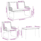 Conjunto de Muebles de Jardín con cojín 4 pcs Negro y Antracita
