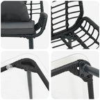 Conjunto de Muebles de Jardín con cojín 4 pcs Negro y crema