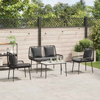 Conjunto de Muebles de Jardín con cojín 4 pcs Negro y crema