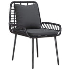 Conjunto de Muebles de Jardín con cojín 4 pcs Negro y crema