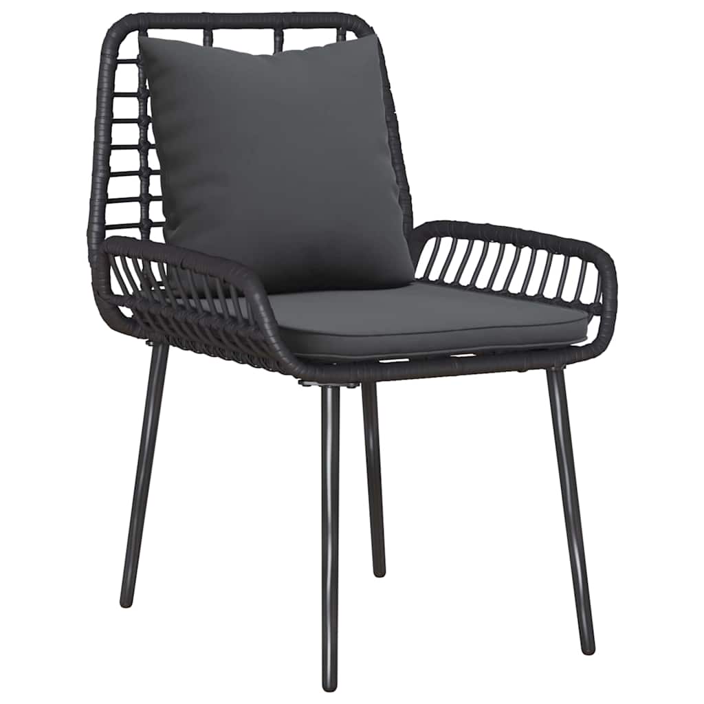 Conjunto de Muebles de Jardín con cojín 4 pcs Negro y crema