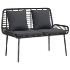 Conjunto de Muebles de Jardín con cojín 4 pcs Negro y crema