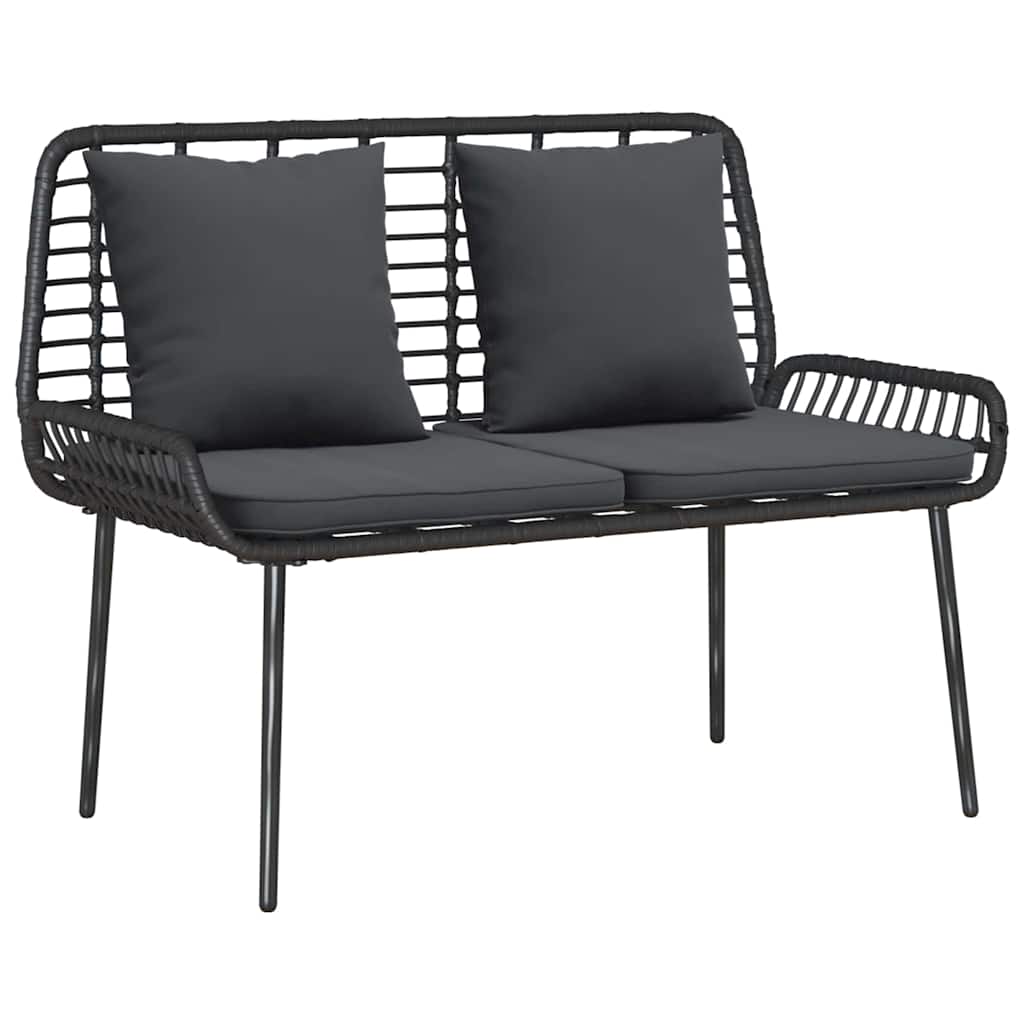 Conjunto de Muebles de Jardín con cojín 4 pcs Negro y crema
