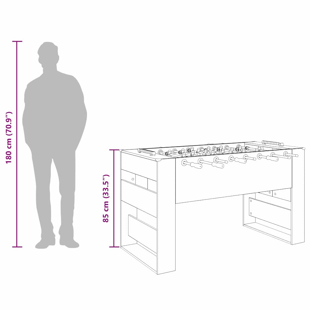 Mesa de Futbolín 146,5 x 74 x 85 cm Madera de ingeniería