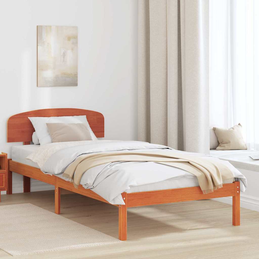 Estrutura de cama 100 x 200 cm Madeira de pinho maciço