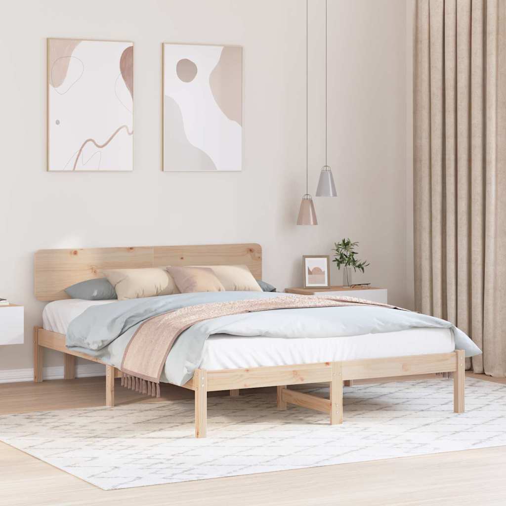 Estrutura de cama Natural 100 x 200 cm Madeira de pinho maciço