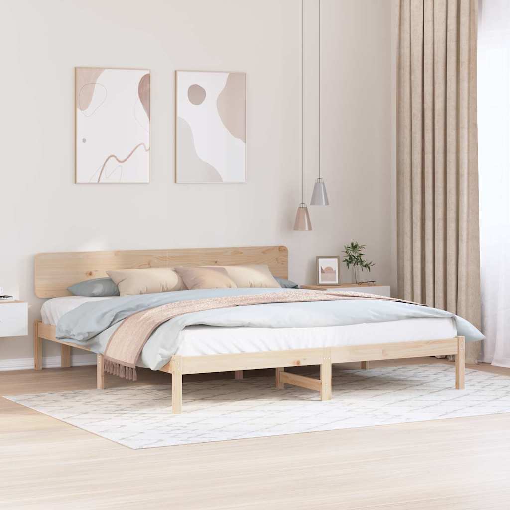 Estrutura de cama Natural 100 x 200 cm Madeira de pinho maciço
