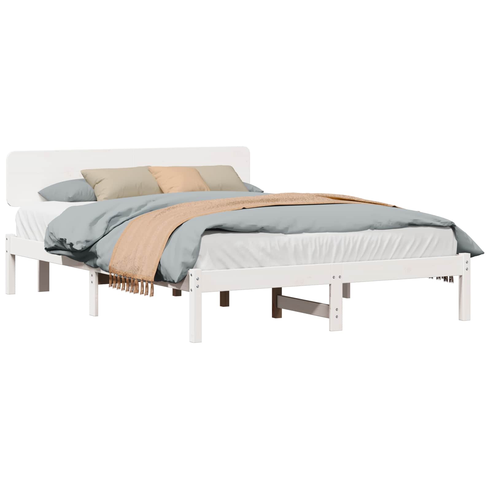 Estrutura de cama 100 x 200 cm Madeira de pinho maciço