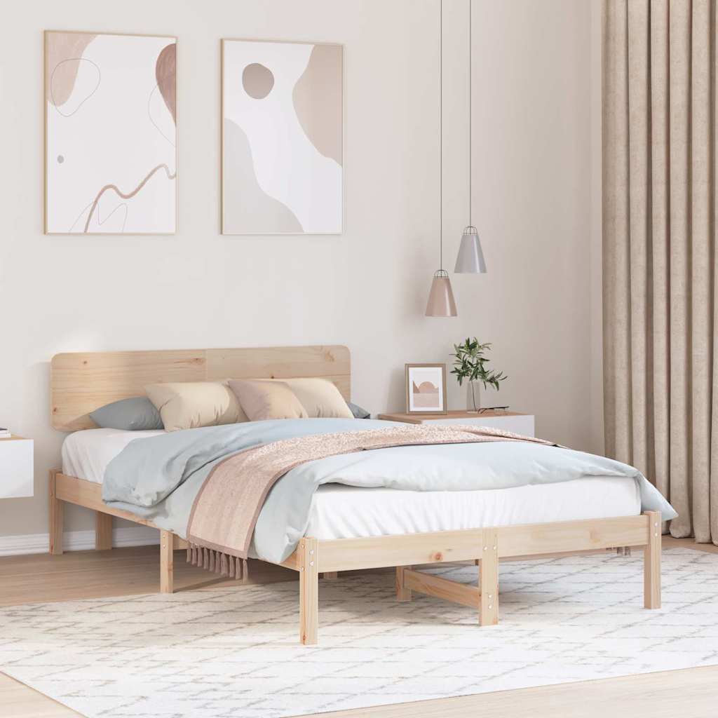 Estrutura de cama Natural 100 x 200 cm Madeira de pinho maciço