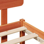Estructura de cama con cabecera Marrón cera 100 x 200 cm