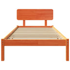 Estructura de cama con cabecera Marrón cera 100 x 200 cm