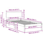 Estructura de cama con cabecera Marrón cera 100 x 200 cm