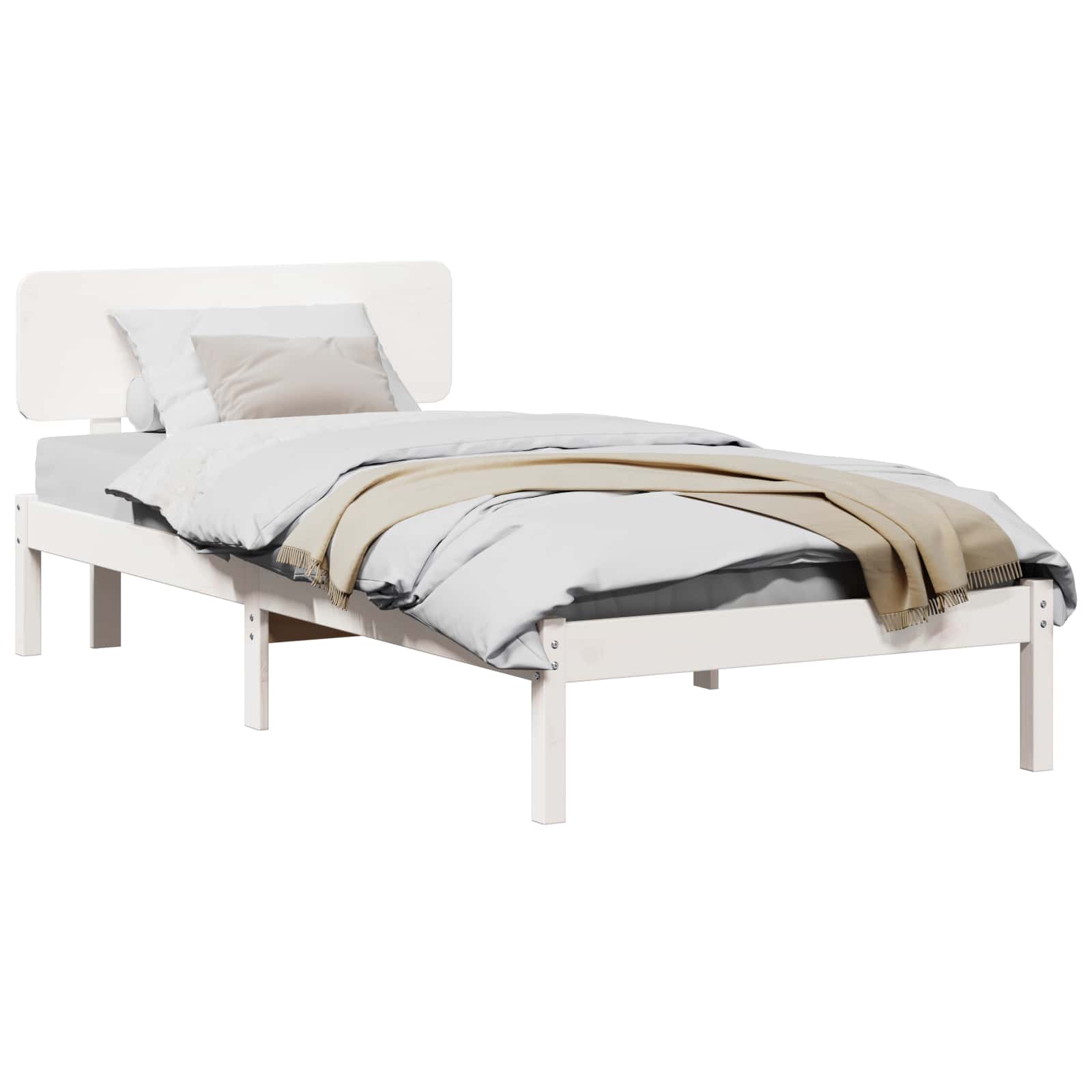 Estrutura de cama 100 x 200 cm Madeira de pinho maciço