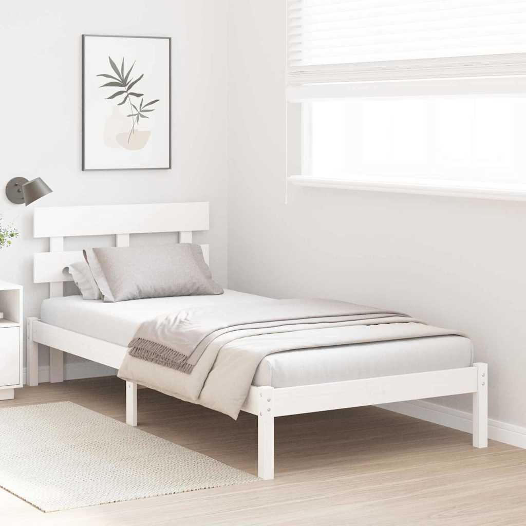 Estructura de cama Blanco 100 x 200 cm Madera maciza de Pino