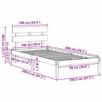Estructura de cama Blanco 100 x 200 cm Madera maciza de Pino