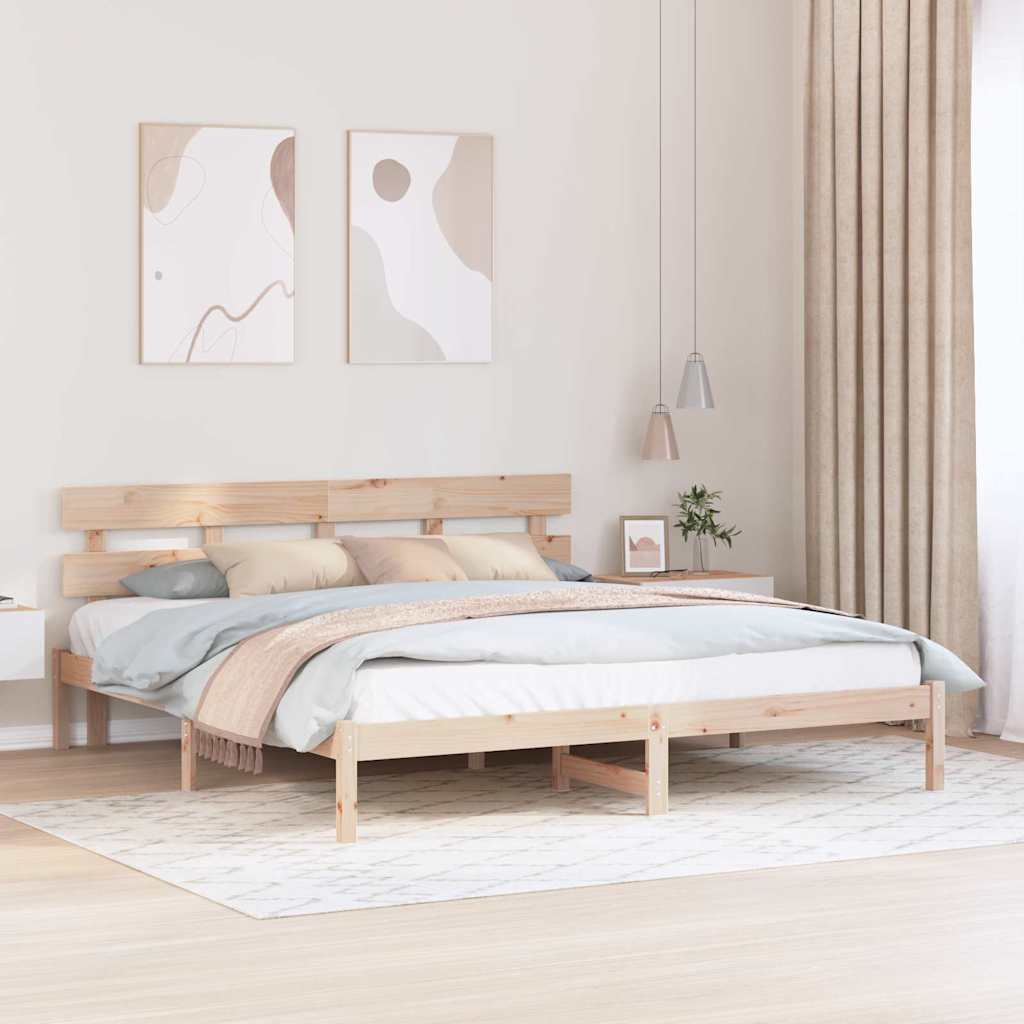 Estrutura de cama Branco 100 x 200 cm Madeira maciça de Pinheiro