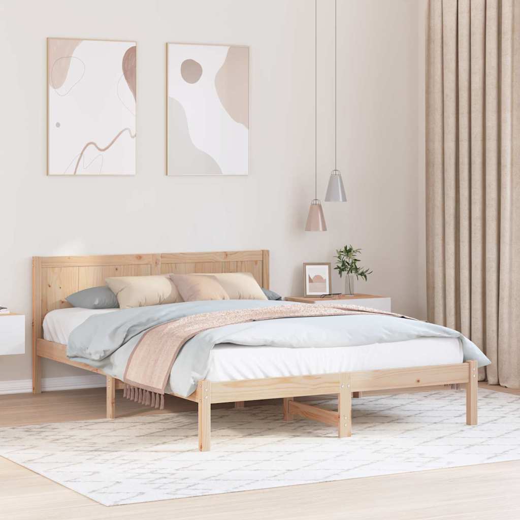 Estrutura de cama 100 x 200 cm Madeira maciça de Pinho
