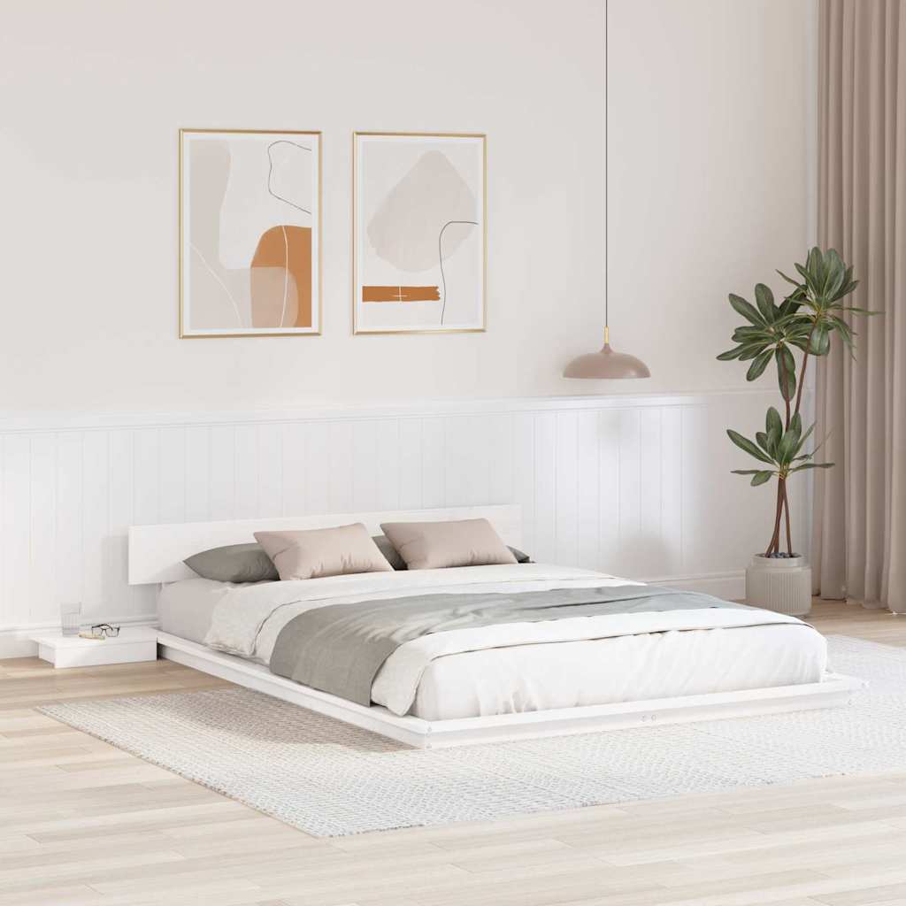 Estrutura de cama Branco 120 x 190 cm Madeira