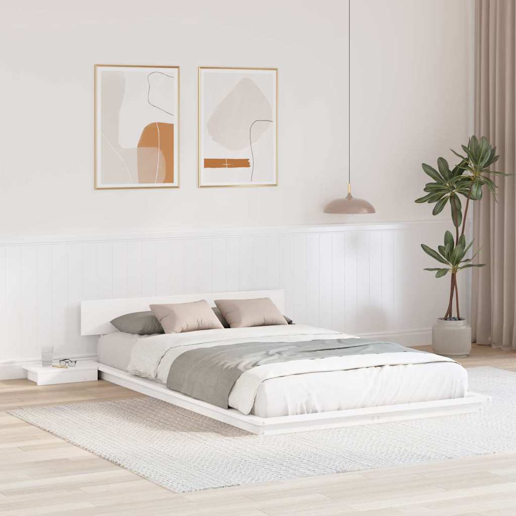 Estrutura de cama Branco 120 x 190 cm Madeira