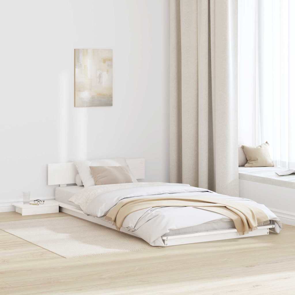 Estrutura de cama Branco 120 x 190 cm Madeira