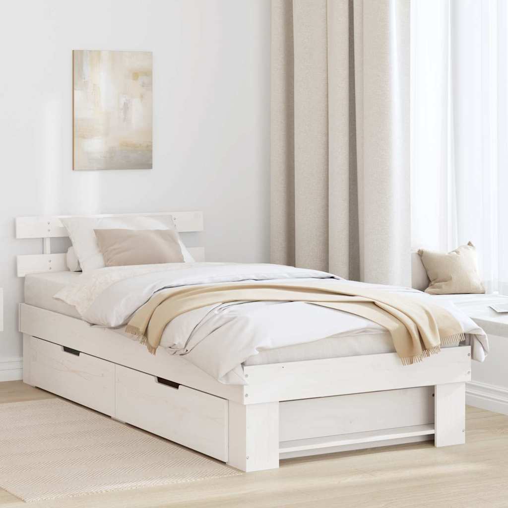 Estrutura de cama com cabeceira castanho encerado 100 x 200 cm