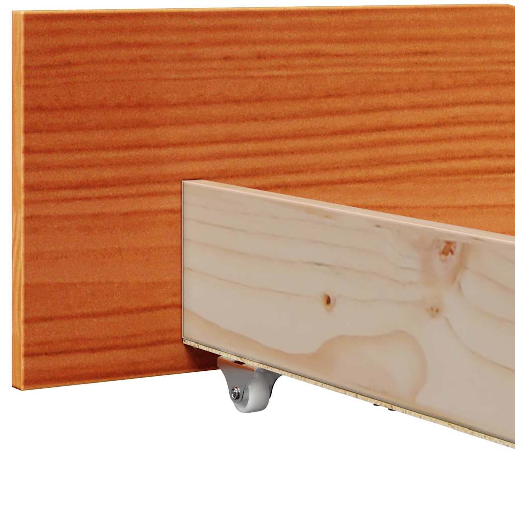 Estructura de cama con cabecera Marrón cera 100 x 200 cm
