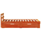 Estructura de cama con cabecera Marrón cera 100 x 200 cm