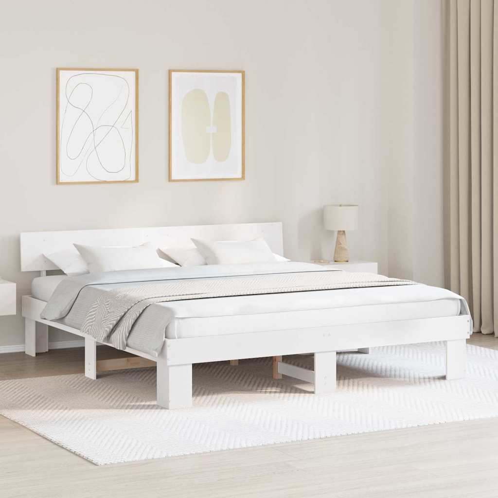Estrutura de cama 100 x 200 cm Madeira de pinho maciço