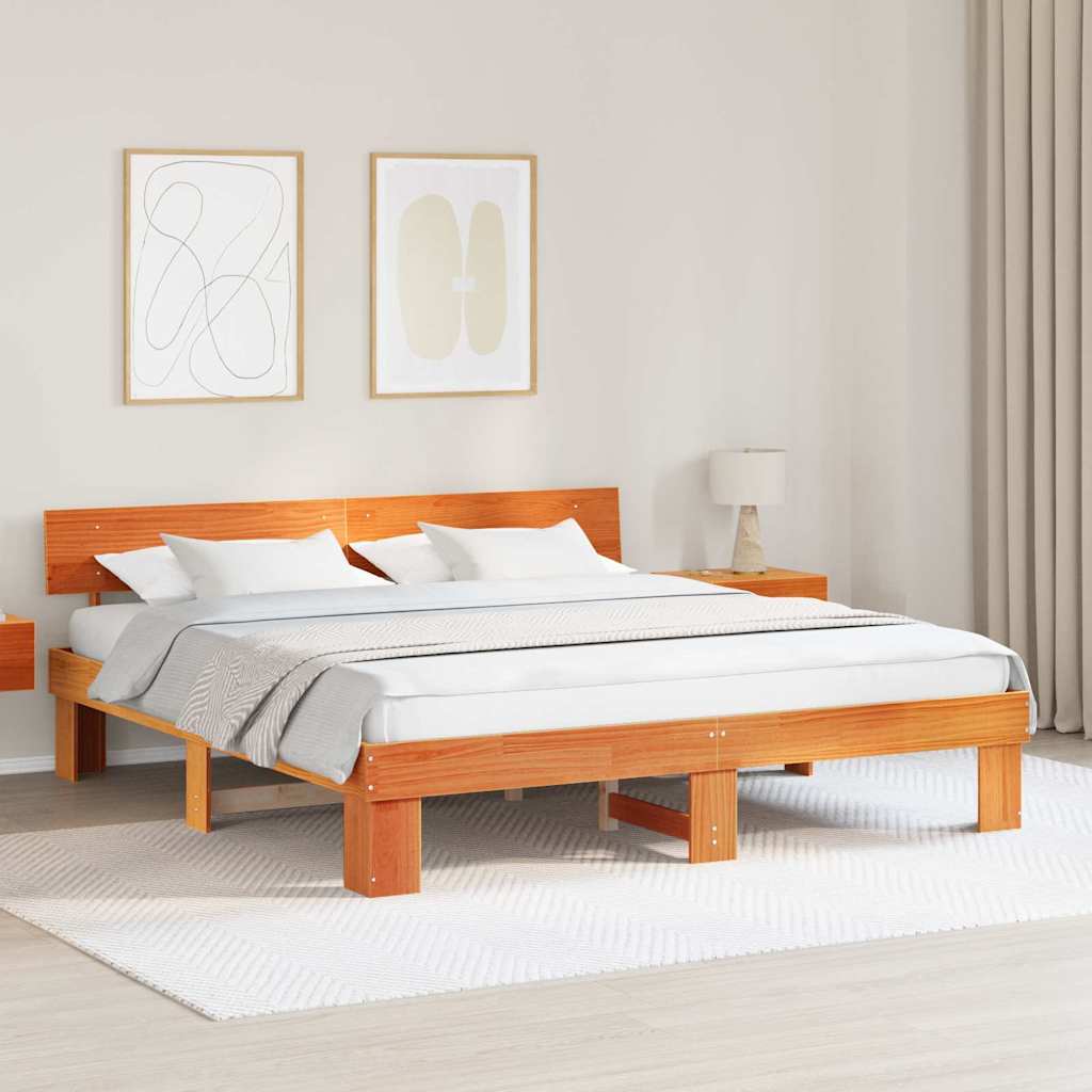Estrutura de cama 100 x 200 cm Madeira de pinho maciço