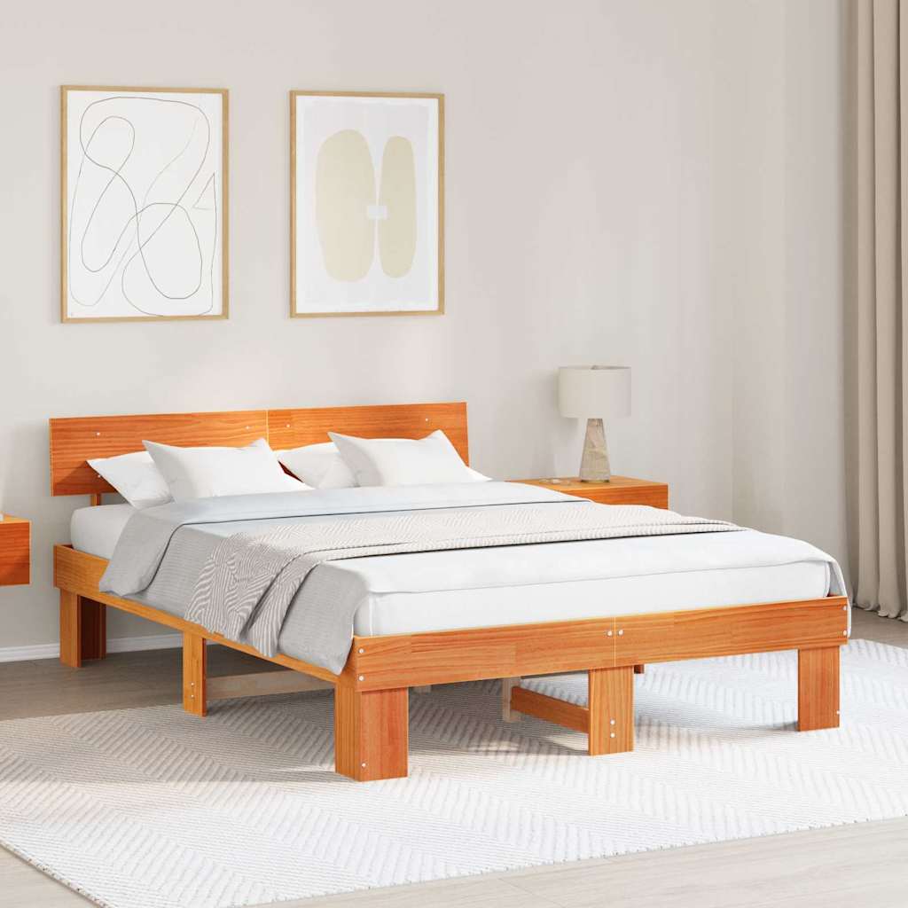 Estrutura de cama 100 x 200 cm Madeira de pinho maciço