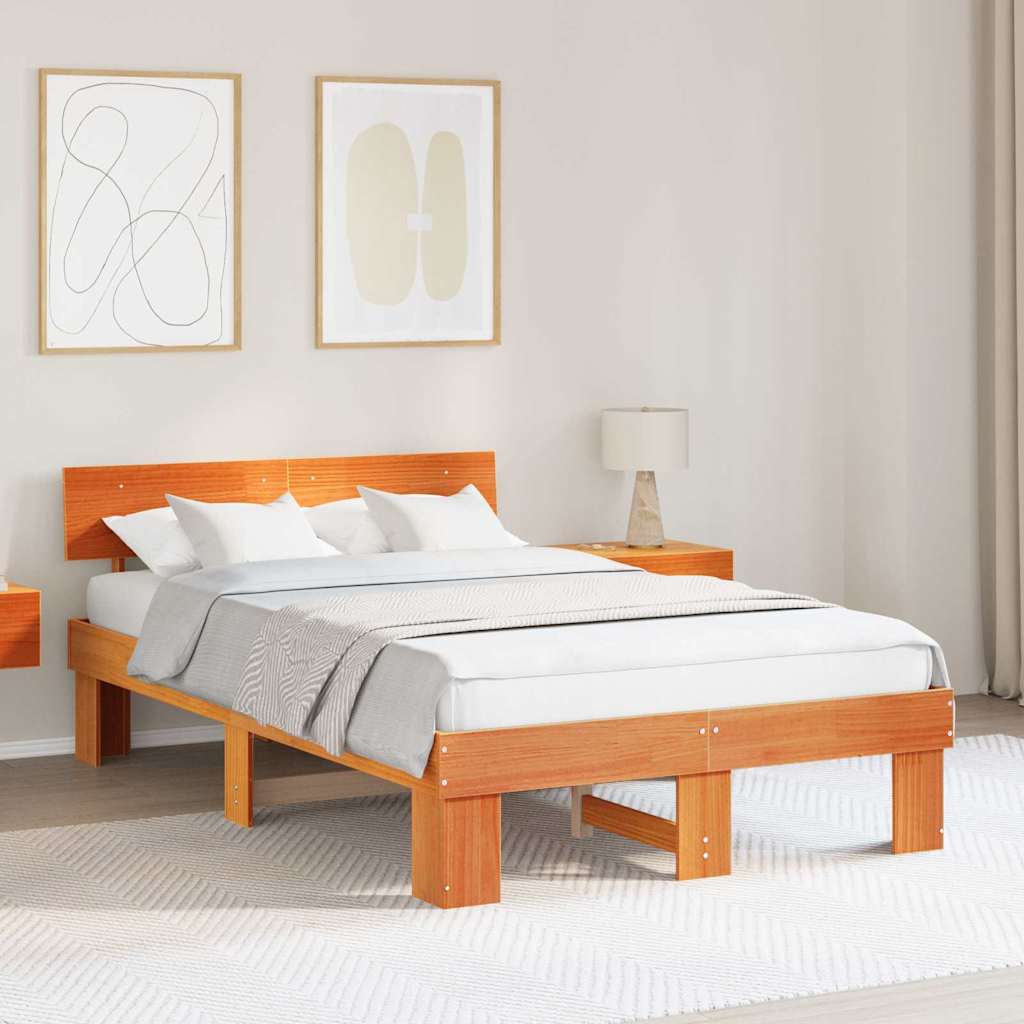 Estrutura de cama 100 x 200 cm Madeira de pinho maciço