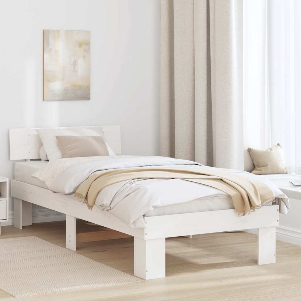 Estrutura de cama 100 x 200 cm Madeira de pinho maciço