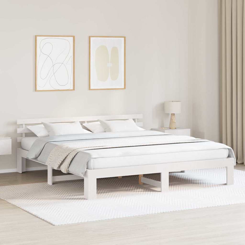 Estrutura de cama 100 x 200 cm Madeira de pinho maciço