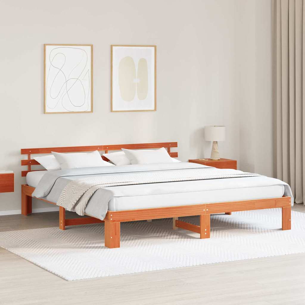 Estrutura de cama 100 x 200 cm Madeira de pinho maciço