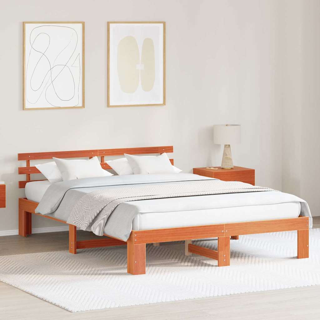 Estrutura de cama 100 x 200 cm Madeira de pinho maciço