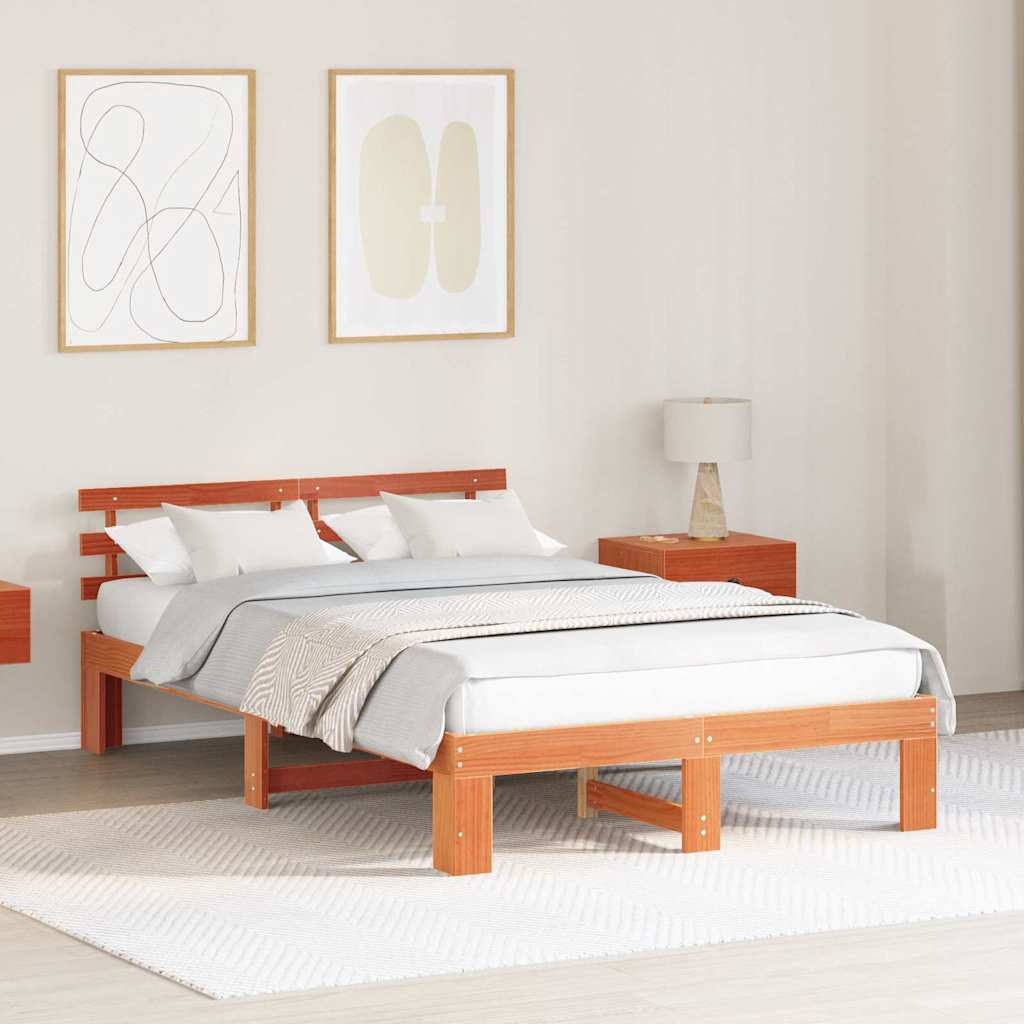 Estrutura de cama 100 x 200 cm Madeira de pinho maciço