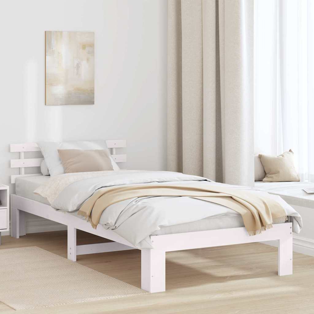 Estrutura de cama 100 x 200 cm Madeira de pinho maciço