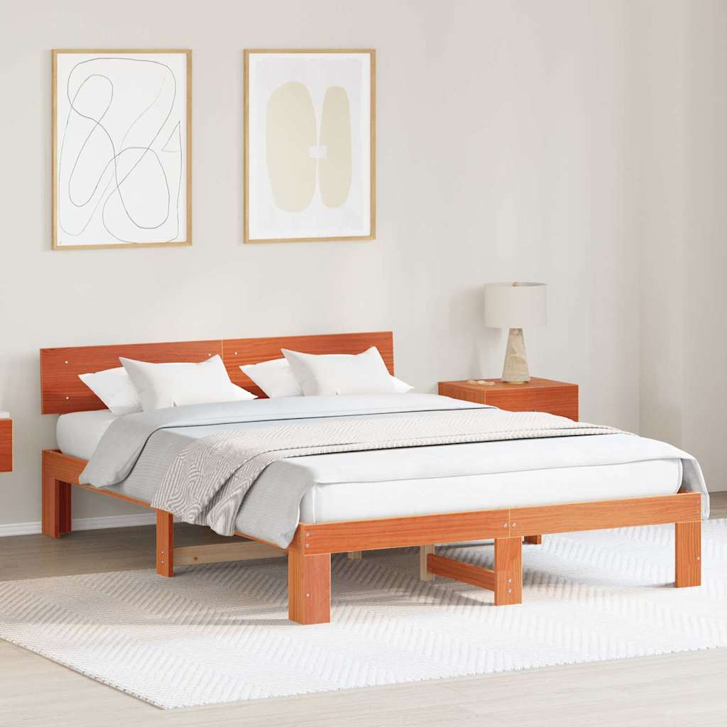 Estrutura de cama 100 x 200 cm Madeira de pinho maciço