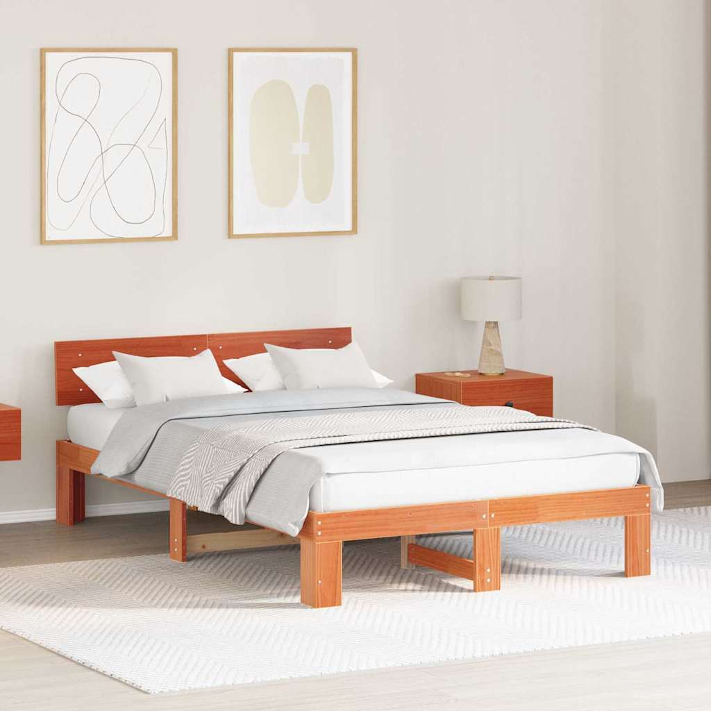 Estrutura de cama 100 x 200 cm Madeira de pinho maciço