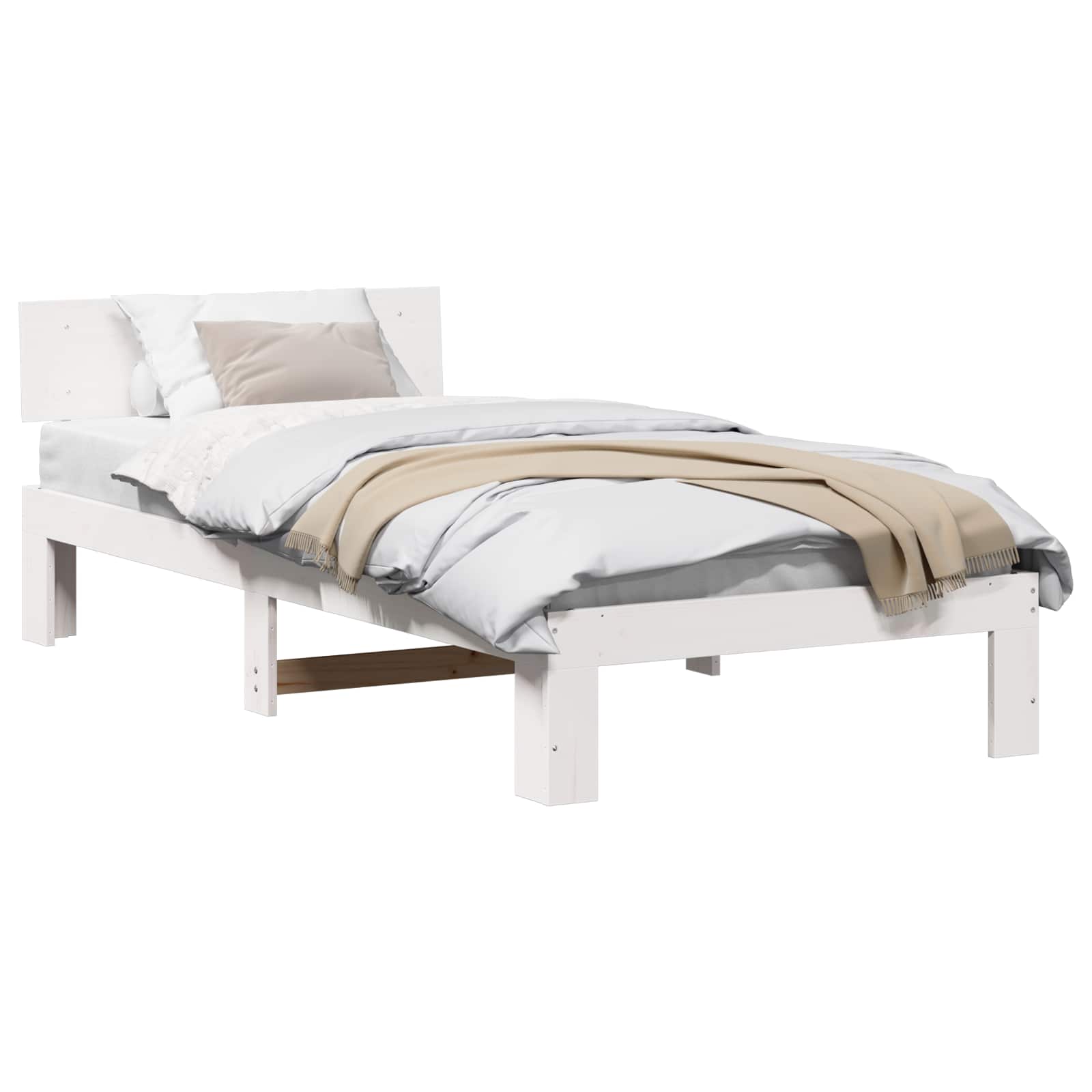 Estrutura de cama 100 x 200 cm Madeira de pinho maciço