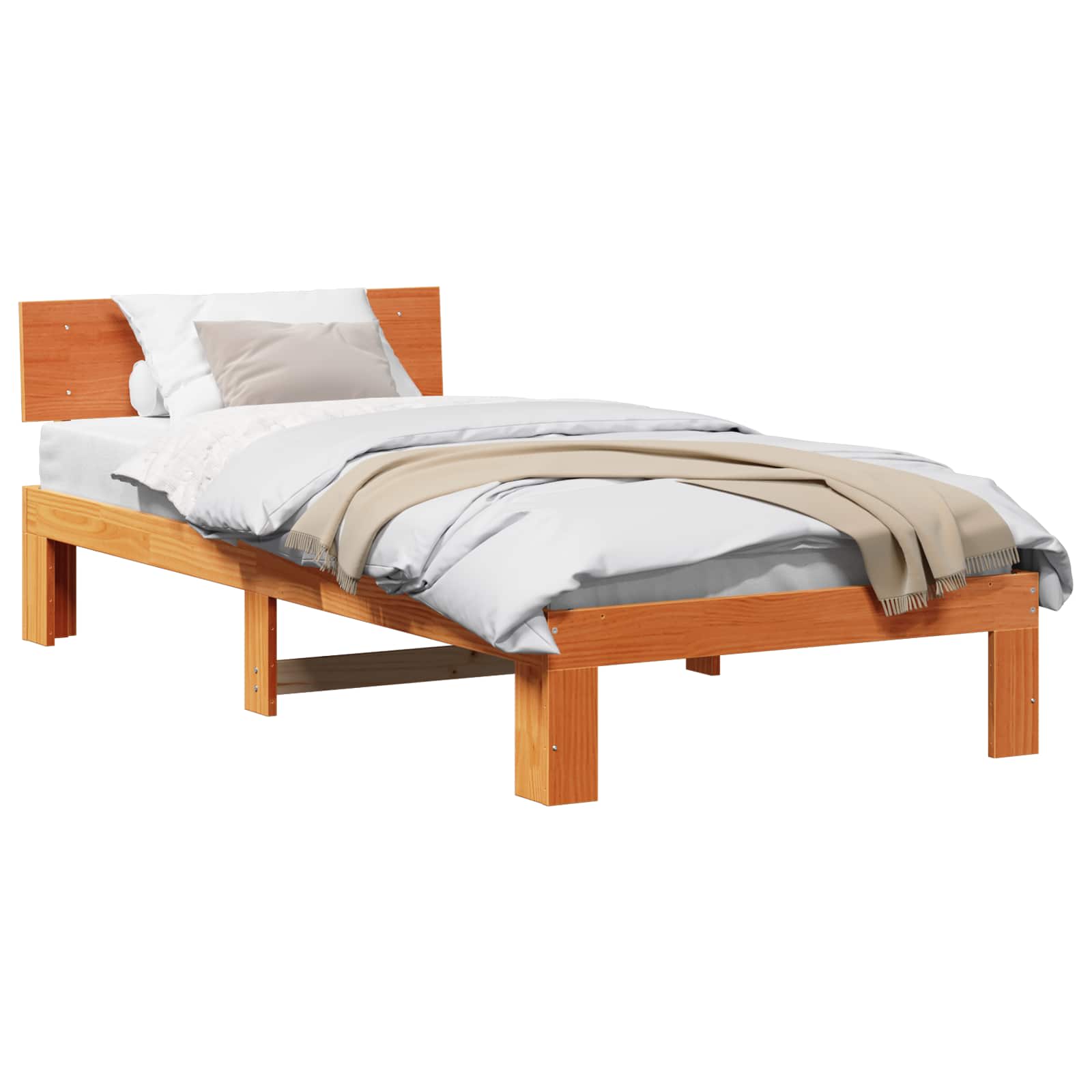 Estrutura de cama 100 x 200 cm Madeira de pinho maciço