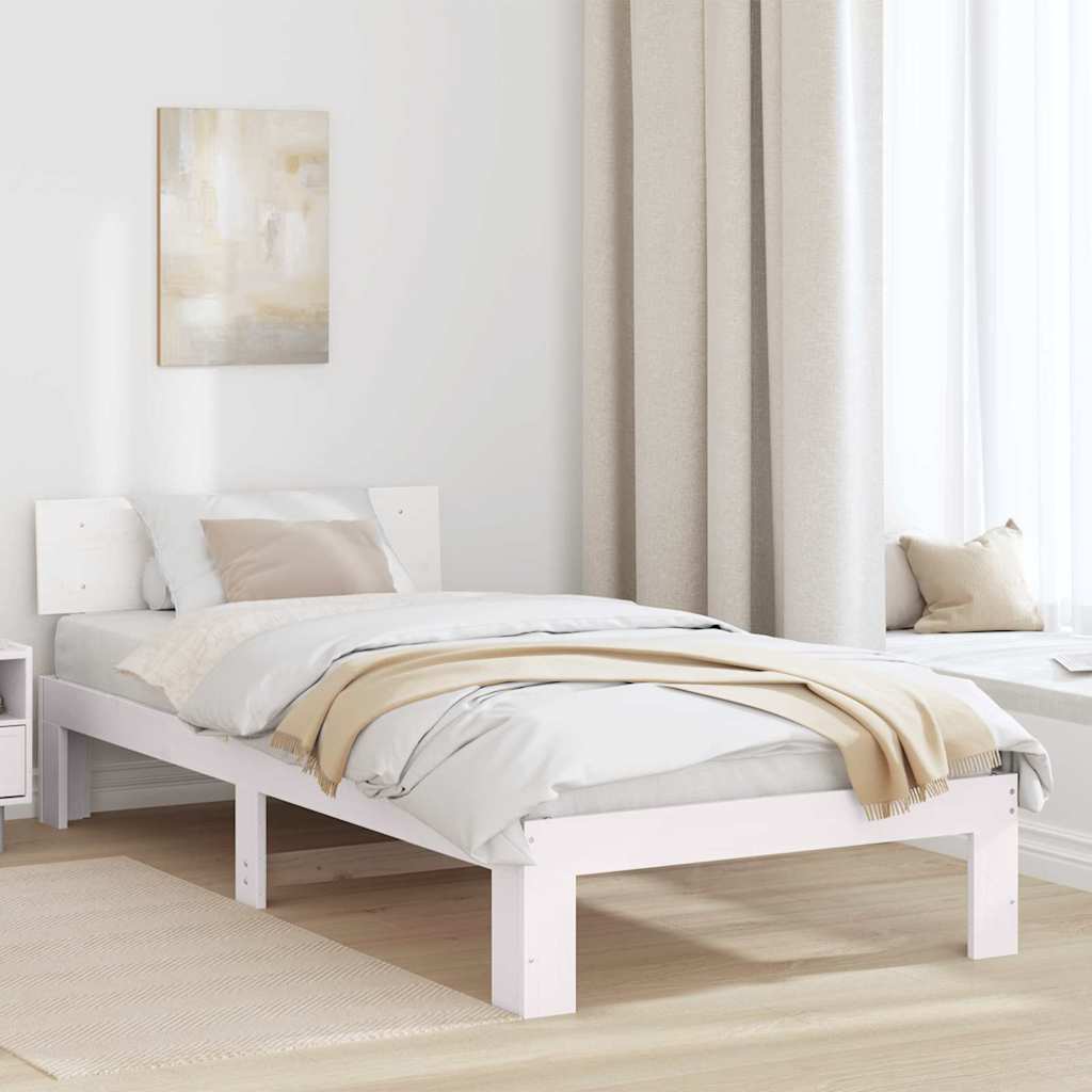 Estrutura de cama 100 x 200 cm Madeira de pinho maciço