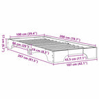 Estructura de cama 100 x 200 cm Madera de pino macizo